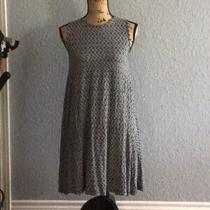 LOFT Midi Dress in Black and White